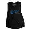 Detroit Vintage Script Women's Flowey Scoopneck Muscle Tank-Black-Allegiant Goods Co. Vintage Sports Apparel