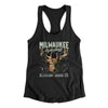 Milwaukee Basketball Throwback Mascot Women's Racerback Tank-Black-Allegiant Goods Co. Vintage Sports Apparel