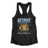 Detroit Football Throwback Mascot Women's Racerback Tank-Black-Allegiant Goods Co. Vintage Sports Apparel