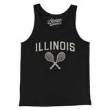 Illinois Tennis Men/Unisex Tank Top-Black-Allegiant Goods Co. Vintage Sports Apparel