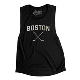Boston Golf Women's Flowey Scoopneck Muscle Tank-Black-Allegiant Goods Co. Vintage Sports Apparel