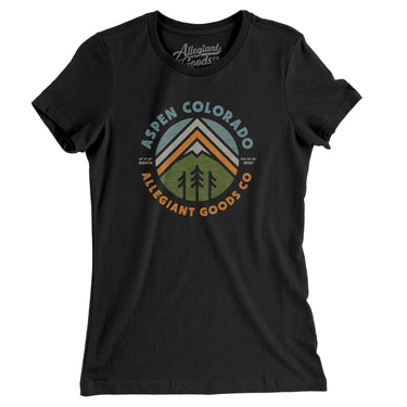 Aspen Colorado Retro Badge Women's T-Shirt-Allegiant Goods Co. Vintage Sports Apparel