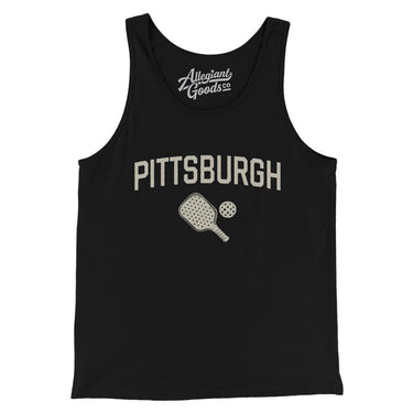 Pittsburgh Pickleball Men/Unisex Tank Top-Black-Allegiant Goods Co. Vintage Sports Apparel