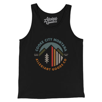 Cooke City Montana Retro Badge Men/Unisex Tank Top-Black-Allegiant Goods Co. Vintage Sports Apparel