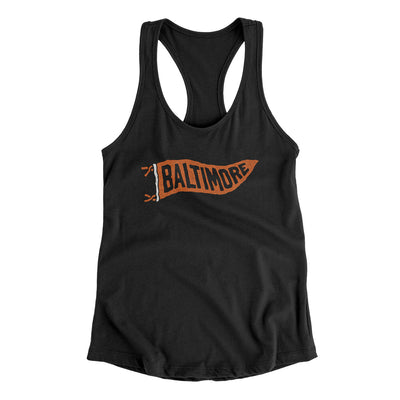 Baltimore Pennant Women's Racerback Tank-Black-Allegiant Goods Co. Vintage Sports Apparel