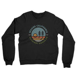 Seaside California Retro Badge Midweight French Terry Crewneck Sweatshirt-Black-Allegiant Goods Co. Vintage Sports Apparel