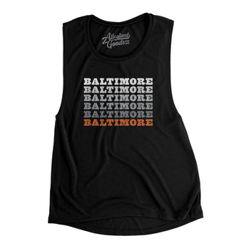 Baltimore Repeat Women's Flowey Scoopneck Muscle Tank-Allegiant Goods Co. Vintage Sports Apparel