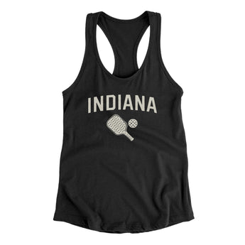 Indiana Pickleball Women's Racerback Tank-Black-Allegiant Goods Co. Vintage Sports Apparel