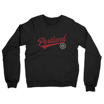 Portland Vintage Script Midweight French Terry Crewneck Sweatshirt-Allegiant Goods Co. Vintage Sports Apparel