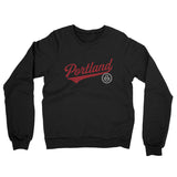 Portland Vintage Script Midweight French Terry Crewneck Sweatshirt-Black-Allegiant Goods Co. Vintage Sports Apparel