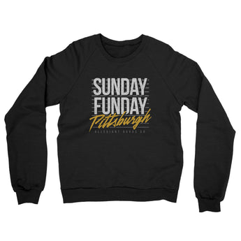Sunday Funday Pittsburgh Midweight French Terry Crewneck Sweatshirt-Allegiant Goods Co. Vintage Sports Apparel