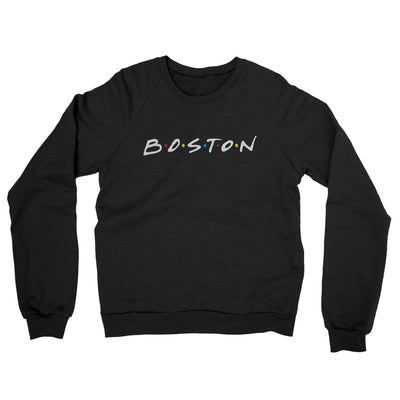 Boston Friends Midweight French Terry Crewneck Sweatshirt-Black-Allegiant Goods Co. Vintage Sports Apparel