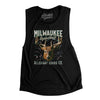 Milwaukee Basketball Throwback Mascot Women's Flowey Scoopneck Muscle Tank-Black-Allegiant Goods Co. Vintage Sports Apparel