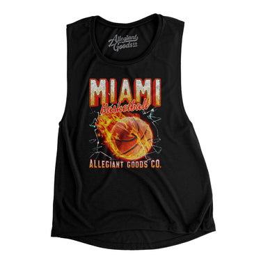Miami Basketball Throwback Mascot Women's Flowey Scoopneck Muscle Tank-Allegiant Goods Co. Vintage Sports Apparel