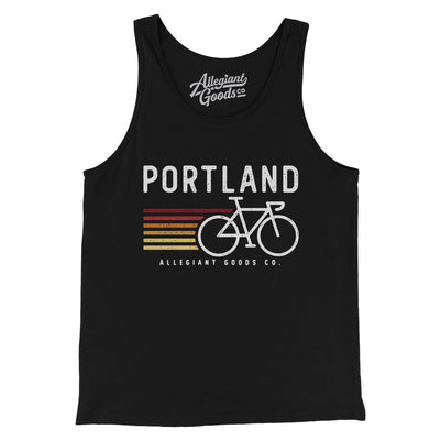 Portland Cycling Men/Unisex Tank Top-Black-Allegiant Goods Co. Vintage Sports Apparel