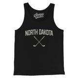 North Dakota Golf Men/Unisex Tank Top-Black-Allegiant Goods Co. Vintage Sports Apparel