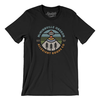 Mcminnville Oregon Retro Badge Men/Unisex T-Shirt-Black-Allegiant Goods Co. Vintage Sports Apparel