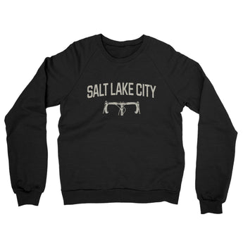 Salt Lake City Cycling Midweight French Terry Crewneck Sweatshirt-Black-Allegiant Goods Co. Vintage Sports Apparel