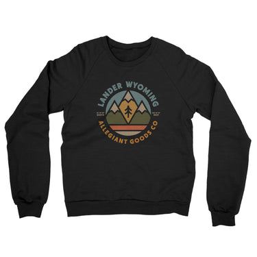 Lander Wyoming Retro Badge Midweight French Terry Crewneck Sweatshirt-Allegiant Goods Co. Vintage Sports Apparel