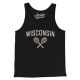 Wisconsin Tennis Men/Unisex Tank Top-Black-Allegiant Goods Co. Vintage Sports Apparel
