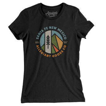 Santa Fe New Mexico Retro Badge Women's T-Shirt-Black-Allegiant Goods Co. Vintage Sports Apparel