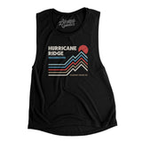 Hurricane Ridge Washington Women's Flowey Scoopneck Muscle Tank-Black-Allegiant Goods Co. Vintage Sports Apparel