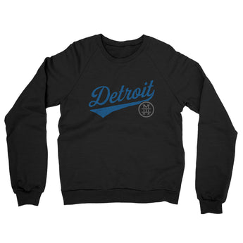 Detroit Vintage Script Midweight French Terry Crewneck Sweatshirt-Allegiant Goods Co. Vintage Sports Apparel