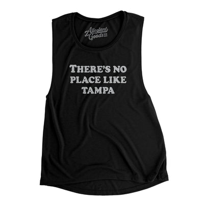 There's No Place Like Tampa Women's Flowey Scoopneck Muscle Tank-Black-Allegiant Goods Co. Vintage Sports Apparel