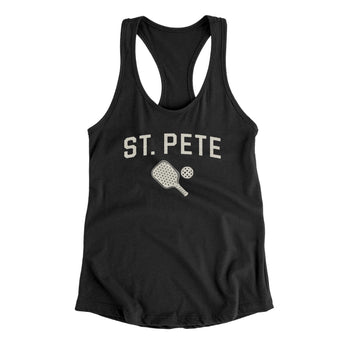St. Pete Pickleball Women's Racerback Tank-Black-Allegiant Goods Co. Vintage Sports Apparel