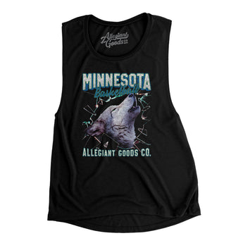 Minnesota Basketball Throwback Mascot Women's Flowey Scoopneck Muscle Tank-Allegiant Goods Co. Vintage Sports Apparel