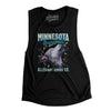 Minnesota Basketball Throwback Mascot Women's Flowey Scoopneck Muscle Tank-Black-Allegiant Goods Co. Vintage Sports Apparel