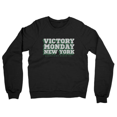 Victory Monday New York Midweight French Terry Crewneck Sweatshirt-Black-Allegiant Goods Co. Vintage Sports Apparel