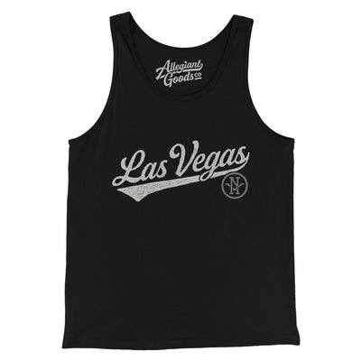Las Vegas Vintage Script Men/Unisex Tank Top-Black-Allegiant Goods Co. Vintage Sports Apparel