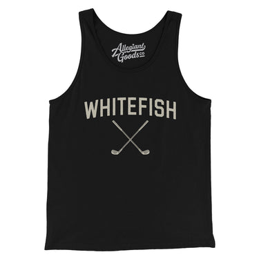 Whitefish Golf Men/Unisex Tank Top-Black-Allegiant Goods Co. Vintage Sports Apparel