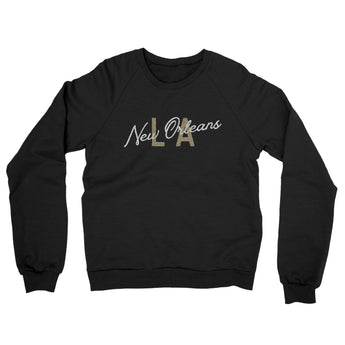 New Orleans La Overprinted Midweight French Terry Crewneck Sweatshirt-Allegiant Goods Co. Vintage Sports Apparel
