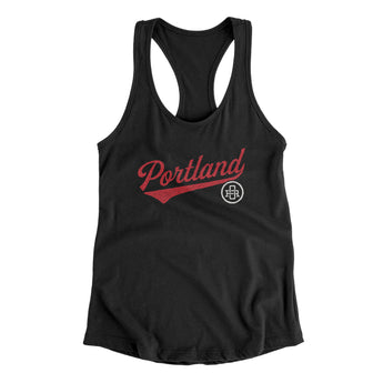 Portland Vintage Script Women's Racerback Tank-Allegiant Goods Co. Vintage Sports Apparel