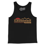 Albuquerque Mountain Sunset Men/Unisex Tank Top-Black-Allegiant Goods Co. Vintage Sports Apparel