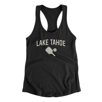 Lake Tahoe Pickleball Women's Racerback Tank-Black-Allegiant Goods Co. Vintage Sports Apparel