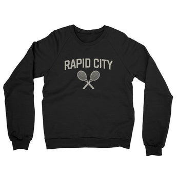 Rapid City Tennis Midweight French Terry Crewneck Sweatshirt-Black-Allegiant Goods Co. Vintage Sports Apparel