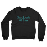 San Jose's Number 1 Fan Midweight French Terry Crewneck Sweatshirt-Black-Allegiant Goods Co. Vintage Sports Apparel