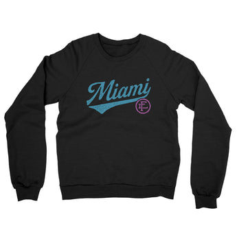 Miami Vintage Script Midweight French Terry Crewneck Sweatshirt-Allegiant Goods Co. Vintage Sports Apparel