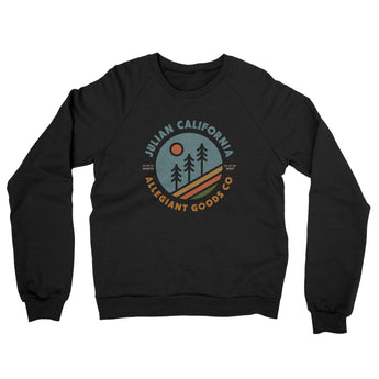 Julian California Retro Badge Midweight French Terry Crewneck Sweatshirt-Black-Allegiant Goods Co. Vintage Sports Apparel