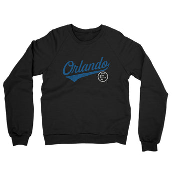Orlando Vintage Script Midweight French Terry Crewneck Sweatshirt-Black-Allegiant Goods Co. Vintage Sports Apparel