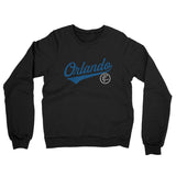 Orlando Vintage Script Midweight French Terry Crewneck Sweatshirt-Black-Allegiant Goods Co. Vintage Sports Apparel