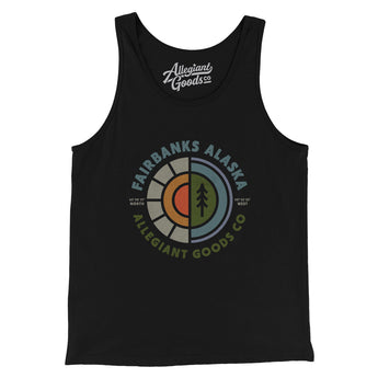 Fairbanks Alaska Retro Badge Men/Unisex Tank Top-Black-Allegiant Goods Co. Vintage Sports Apparel