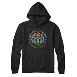 Belfast Maine Retro Badge Hoodie-Black-Allegiant Goods Co. Vintage Sports Apparel