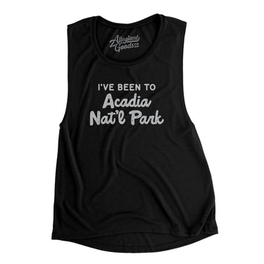 I've Been To Acadia National Park Women's Flowey Scoopneck Muscle Tank-Black-Allegiant Goods Co. Vintage Sports Apparel