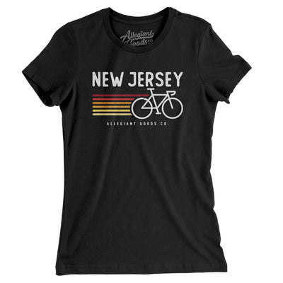 New Jersey Cycling Women's T-Shirt-Black-Allegiant Goods Co. Vintage Sports Apparel