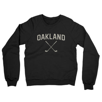 Oakland Golf Midweight French Terry Crewneck Sweatshirt-Black-Allegiant Goods Co. Vintage Sports Apparel