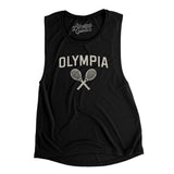 Olympia Tennis Women's Flowey Scoopneck Muscle Tank-Black-Allegiant Goods Co. Vintage Sports Apparel